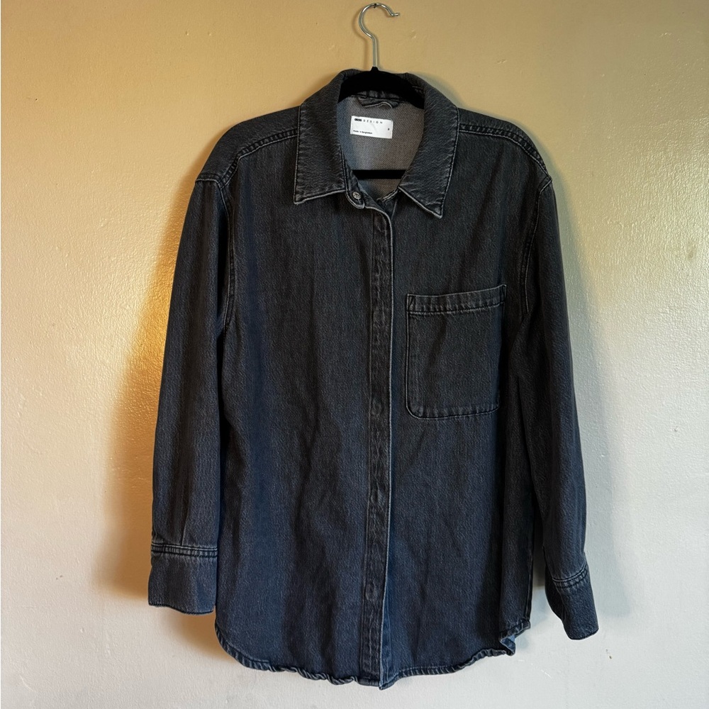 ASOS Black Denim Button-Up Shirt